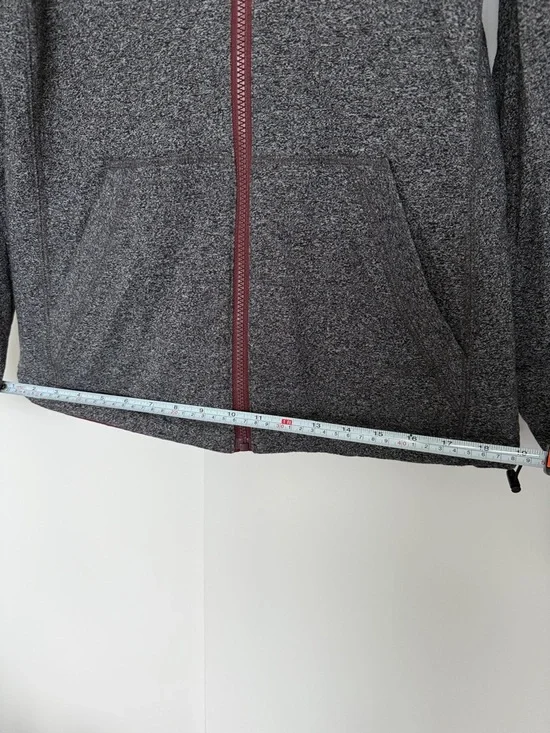 Reversible Maroon Hooded Rain Jacket with Gray Lining - Picture 6 of 8